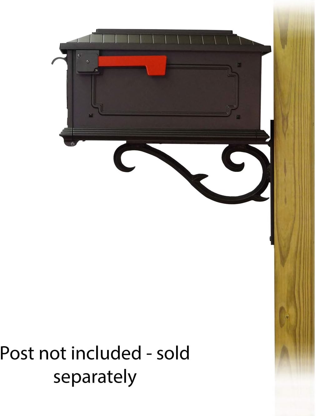 Special Lite Kingston Curbside Mailbox with Sorrento Front Single Mailbox Mounting Bracket - TC-SOR-FS-1017-BLK