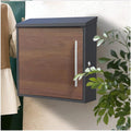 Wall Mounted Mailbox with Brushed Finish, Aluminum Handle, Noise-Reducing Pad, Folded Rain Protection Design, Wall Mounted Metal Mailbox with Lock for Home(Walnut,36X33X12CM_Key)