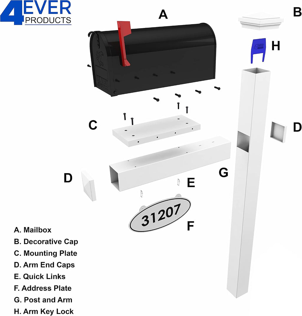 The Monroe Complete Mailbox System (White)