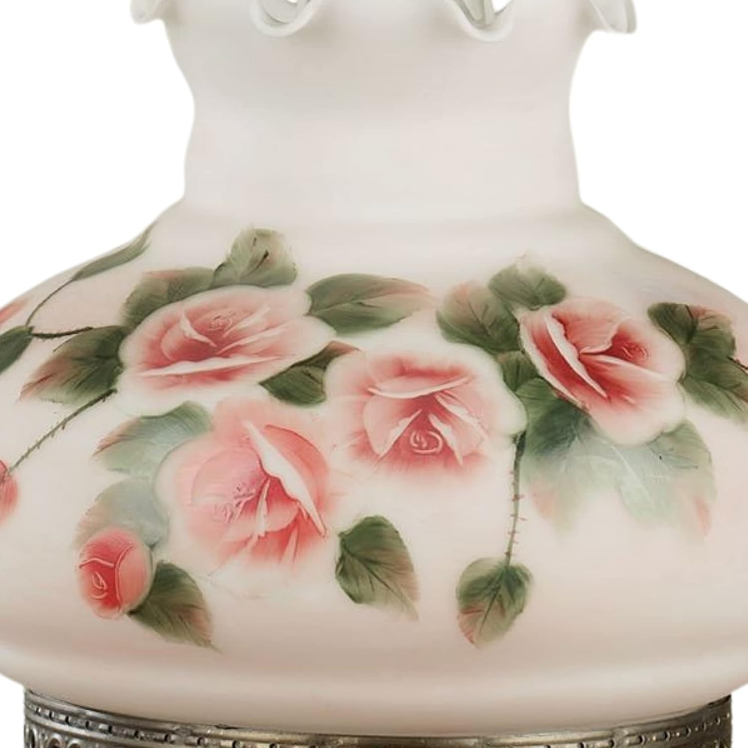 Touch of Class Adelaide Hurricane Style Table Lamp - Victorian Aesthetic - Scalloped Glass - Antique Parlor Lamp