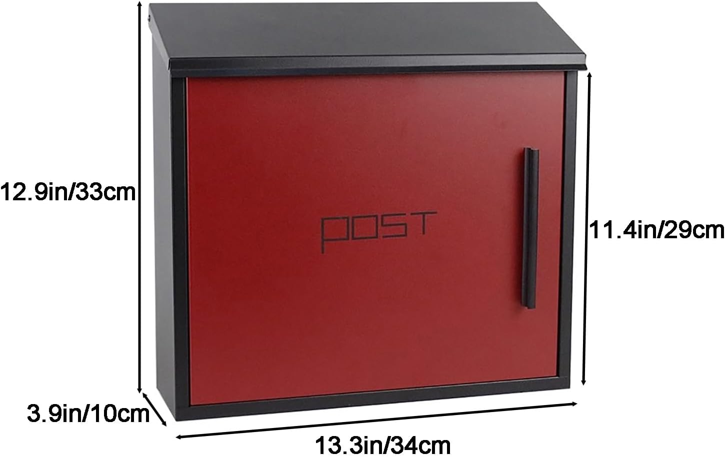 Mailboxes for Outside, Modern Design Mailbox, Large Capacity Galvanized Sheet Mail Box, with Key Lock Secure Metal Mailbox, Easy to Install(Red)