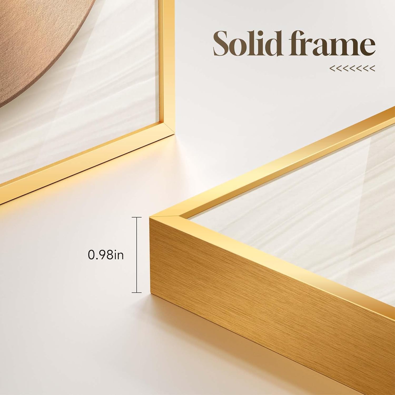 Large Modern Elegant Gold Framed Luxury Wall Art, 3 Piece Bright Glam Art Prints Paintings Artwork for Walls, Bronze Gold Geometric Pictures for Living Room Dining Room Bedroom Wall Decor 20x30 In