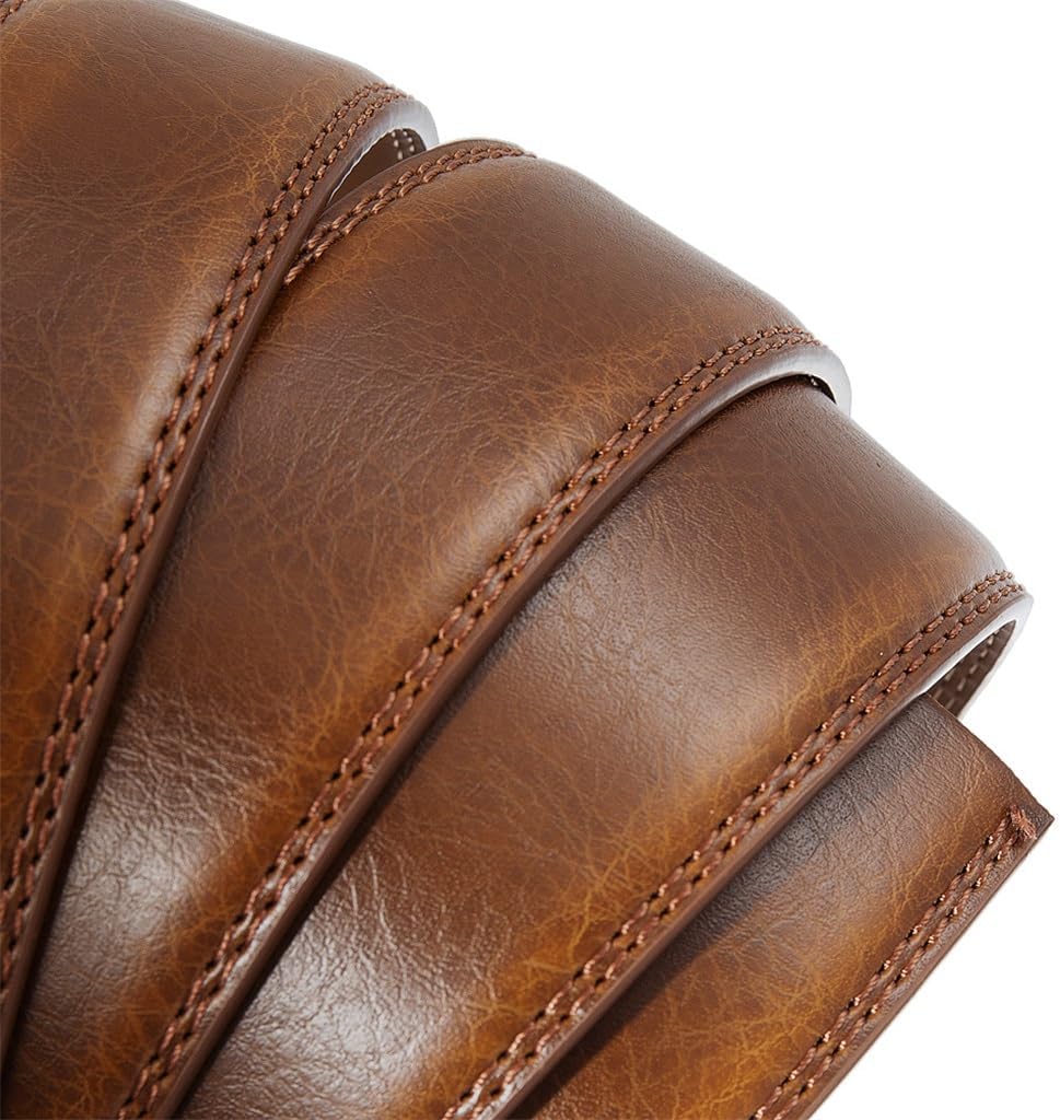 Men's Belt Automatic Buckle Body Cowhide Headless Without Lead