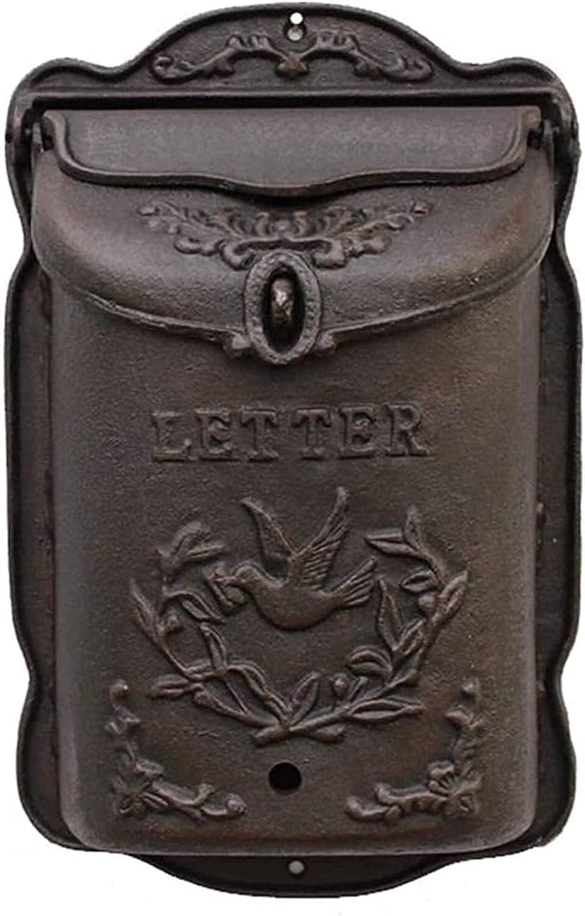 Suggestion Box Collection Box Ballot Box Outdoor Retro Vintage Mailboxes European Style Outside Aluminum Wall Mount Post Box Secure Mailbox (Color : #1)