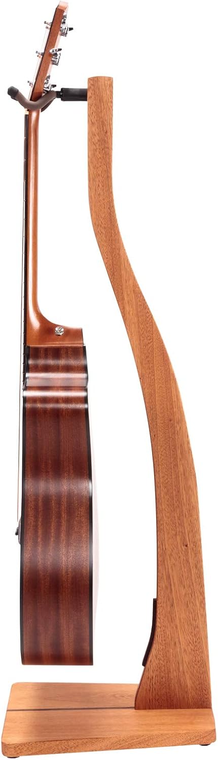 Zither Wooden Guitar Stand - Handcrafted Solid Mahogany Wood Floor Stands Best for Acoustic, Electric and Classical Guitars, Made in USA
