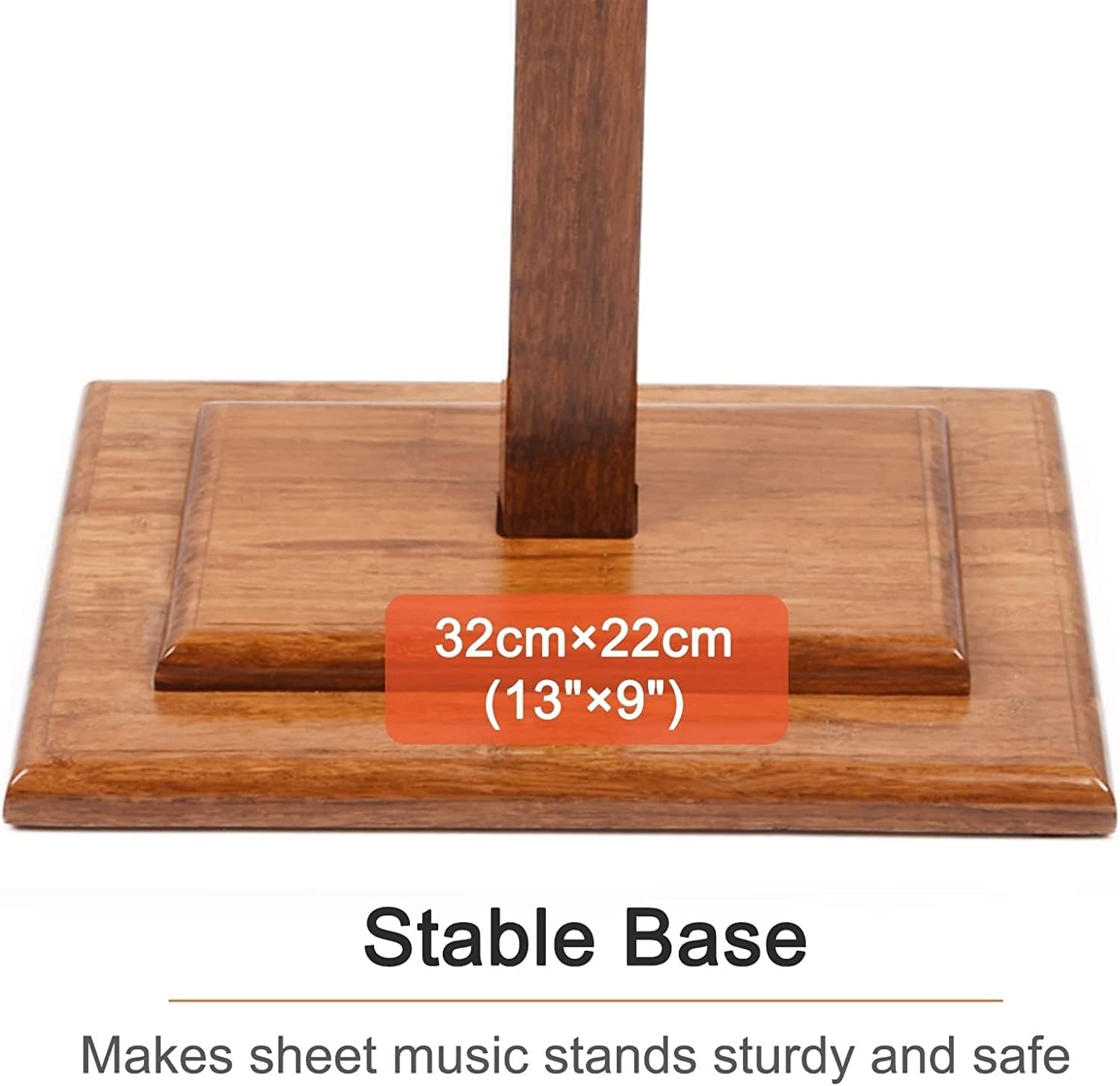 Music Stand Music Stands Heavy Wooden Music Holder 45'-53' Height Adjustable Sheet Music Stands with Guitar Holder Vintage Style More Stable