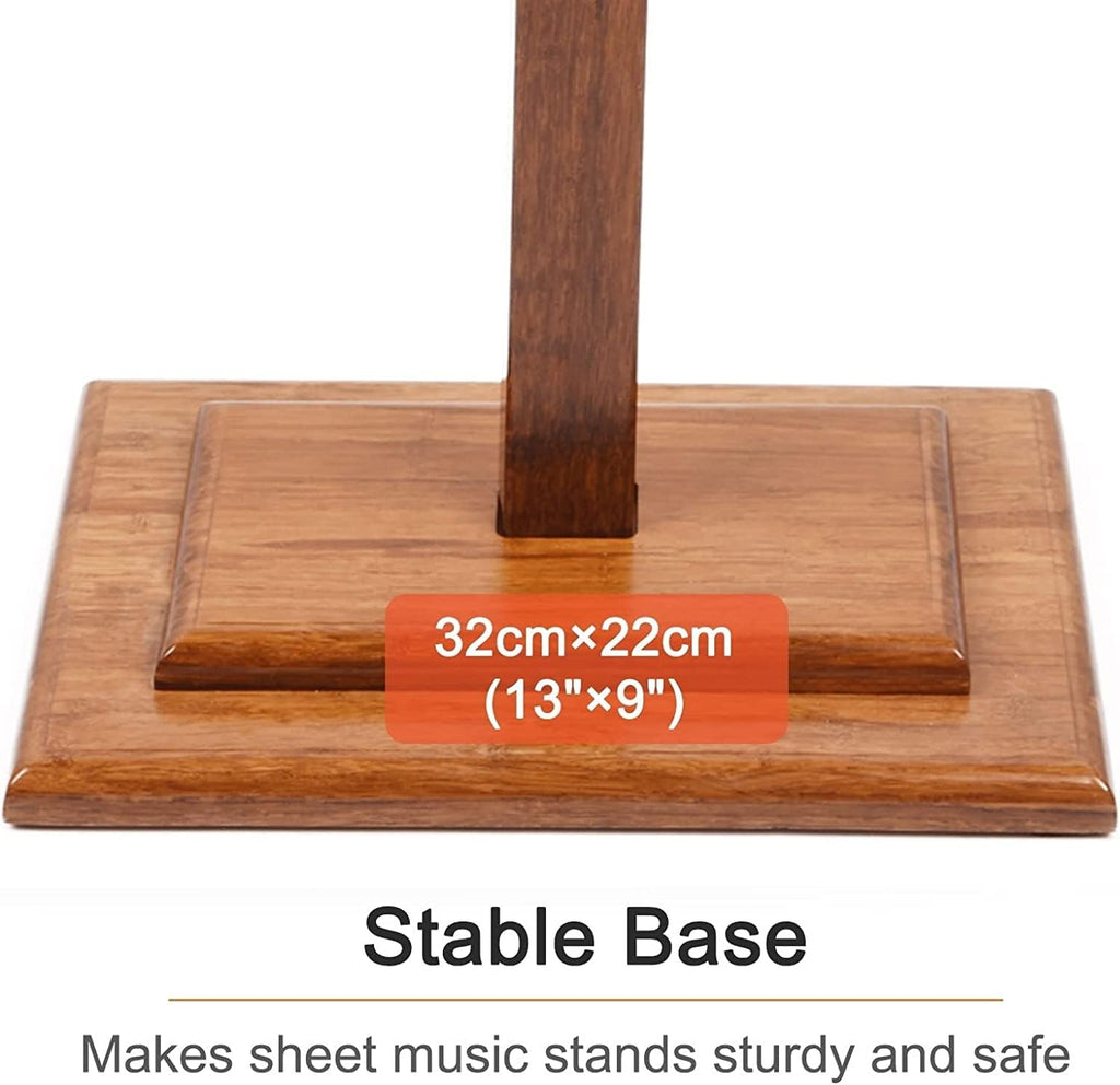 Music Stand Music Stands Heavy Wooden Music Holder 45'-53' Height Adjustable Sheet Music Stands with Guitar Holder Vintage Style More Stable