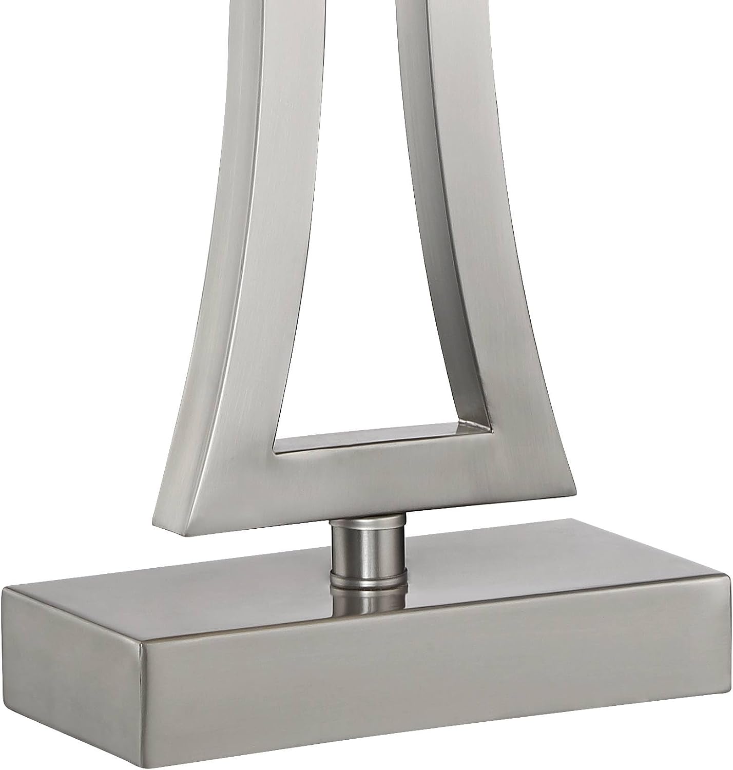 360 Lighting Roxie 31' Tall Large Modern End Table Lamps Set of 2 with Smart Sockets Brushed Nickel Finish Sculptural Metal Living Room Bedroom Bedside Nightstand House Office Off-White Shade