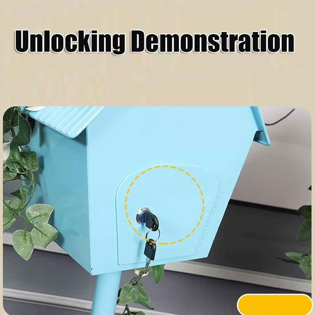 Cold Rolled Steel Mailbox with Lock Plastic Spraying Process Outdoor Vertical Rainproof Mailboxes Handmade Boxes Door Fully Open Parcel Boxes