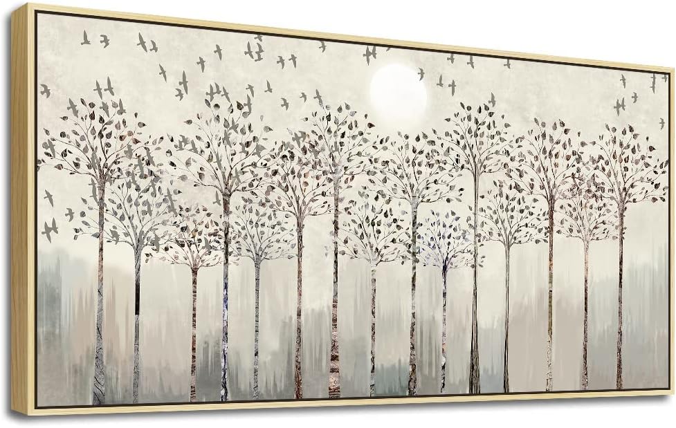 Scenery Abstract Wall Paintings Framed Canvas Wall Art For Living Room Large Office Wall Decor For Bedroom Wall Decorations Pictures Artwork Canvas Prints Boho Home Wall Decor Natural Wood Framed