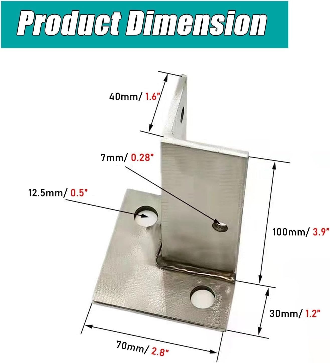 Heavy Duty Fence Post Stakes Adjustable Deck Post Anchor Base Brackets Kit, Stainless Flange Anchor Base for Pergola,Railing,Mailbox(8pcs)