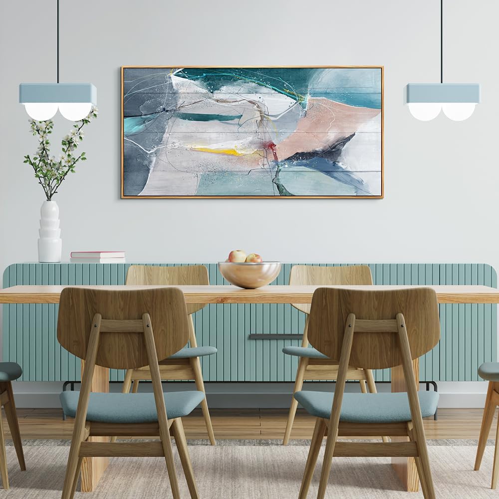 Wood Framed Canvas Wall Art For Living Room Modern Wall Decorations For Bedroom Office Wall Decor Paintings Framed Canvas Art Prints Inspirational Abstract Ink Pictures Home Decoration Ready to Hang