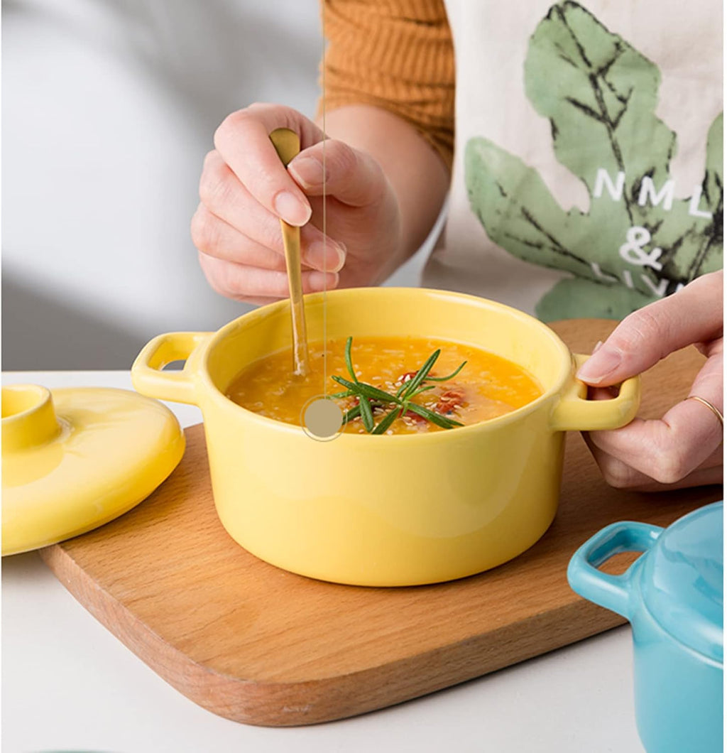 1100ml Ceramic Instant Noodle Bowl Kitchen Soup Salad Cereal Bowl With Lids And Non-slip Handle Ramen Bowsl For Dormitory Office - Blue Green (Color : Blue, Size : 1100ML)
