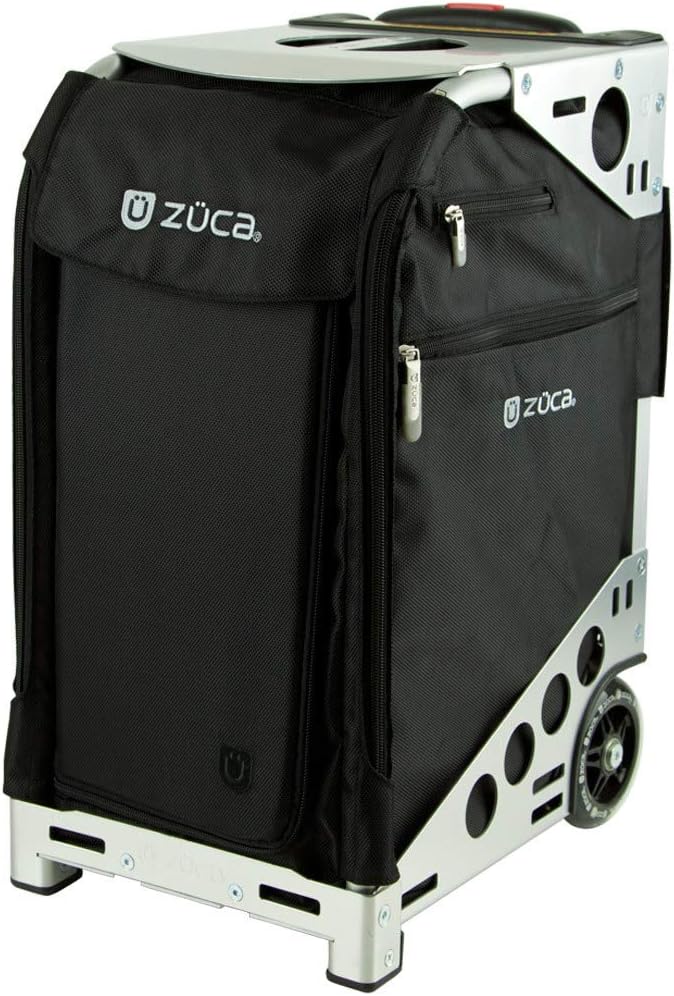 ZUCA Travel Cases for Artists & Professionals - Makeup Case with 4 Vinyl Utility Pouches, Travel Cover, 41' Telescoping Handle, Rolling Wheels & Sturdy Aluminum Frame for Makeup Artists and Creatives