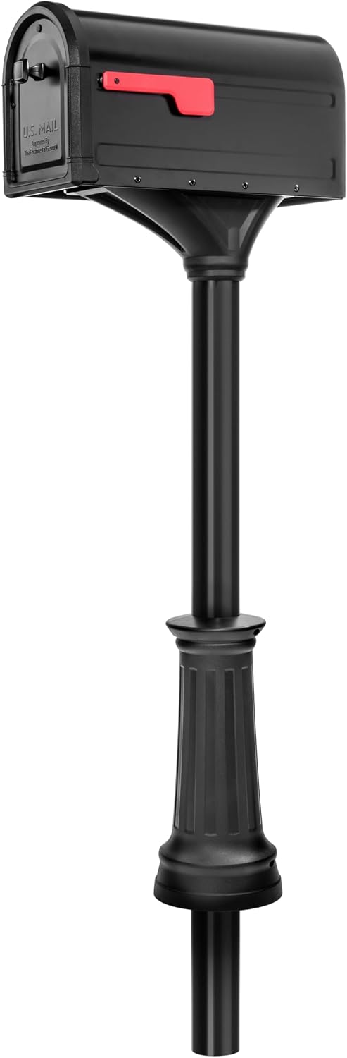 Architectural Mailboxes 7980B Roxbury Mailbox and Post Combo with Hy-Ko MM-5N 3' Gold Number Set