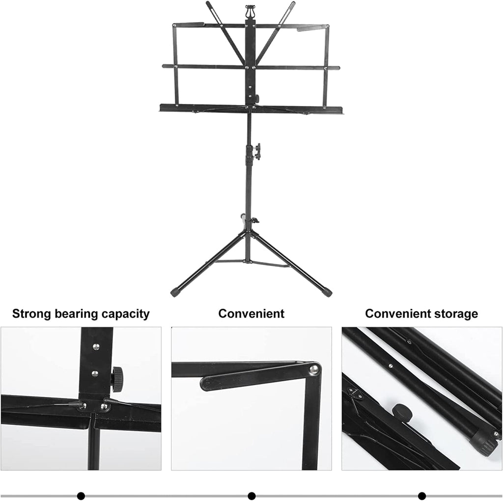 Portable Music Stands Adjustable Height Music Holder Portable Folding Sheet Music Stands Ukulele Violin Book Stands
