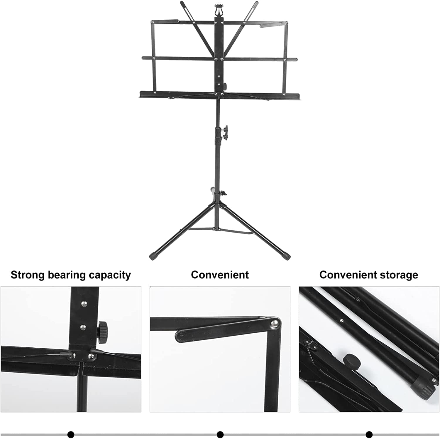 Portable Music Stands Adjustable Height Music Holder Portable Folding Sheet Music Stands Ukulele Violin Book Stands