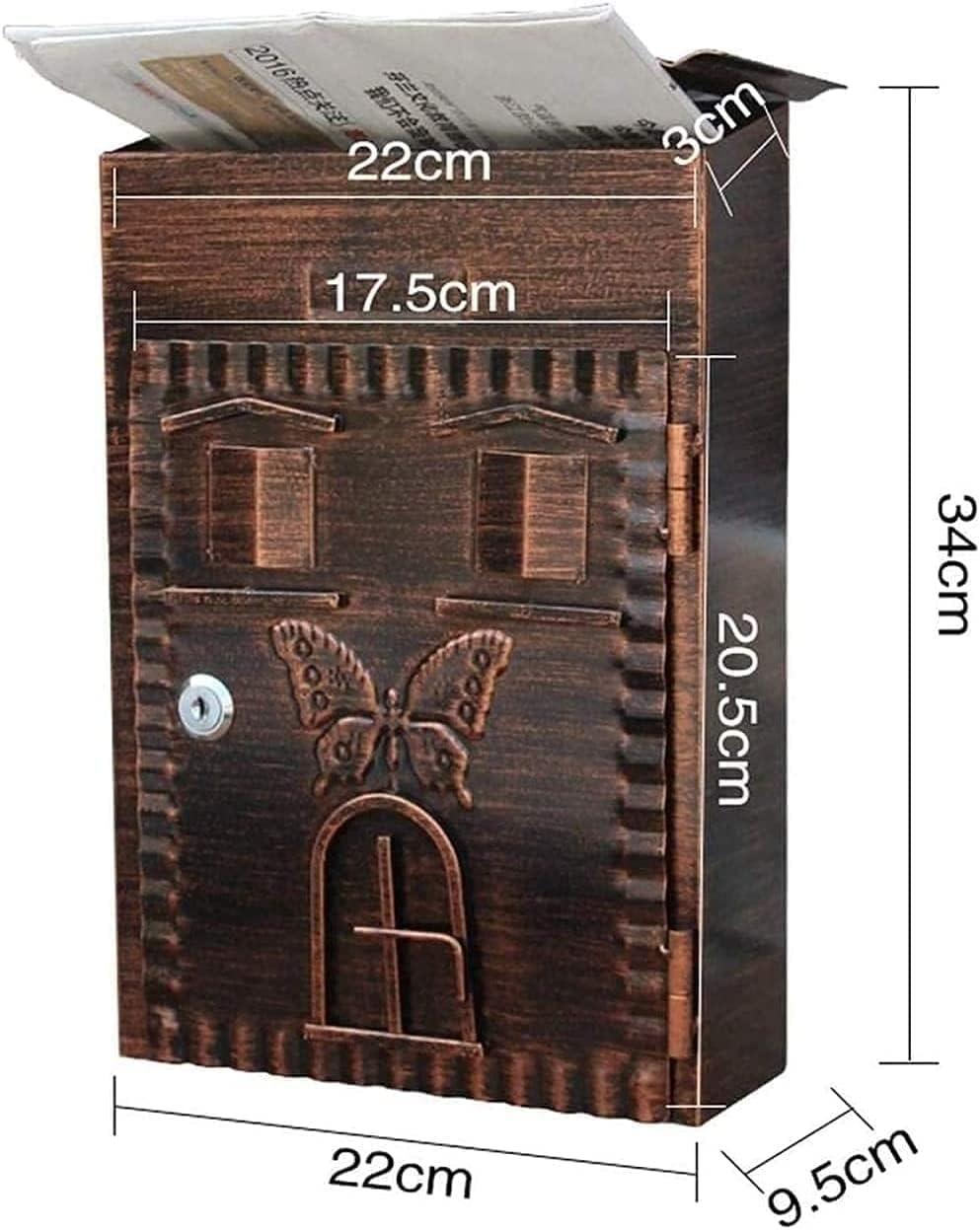 Suggestion Box Drop Box Donation Box Wall Mounted Mail Box Outside Retro Vintage European Aluminum Post Box
