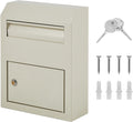 Wall Mount Mailbox for Outside, Locking Key Lock Security Mailbox, 12 x 4.5 x 15 Inch Steel Metal Post Box, Key Drop Box for House Office, White