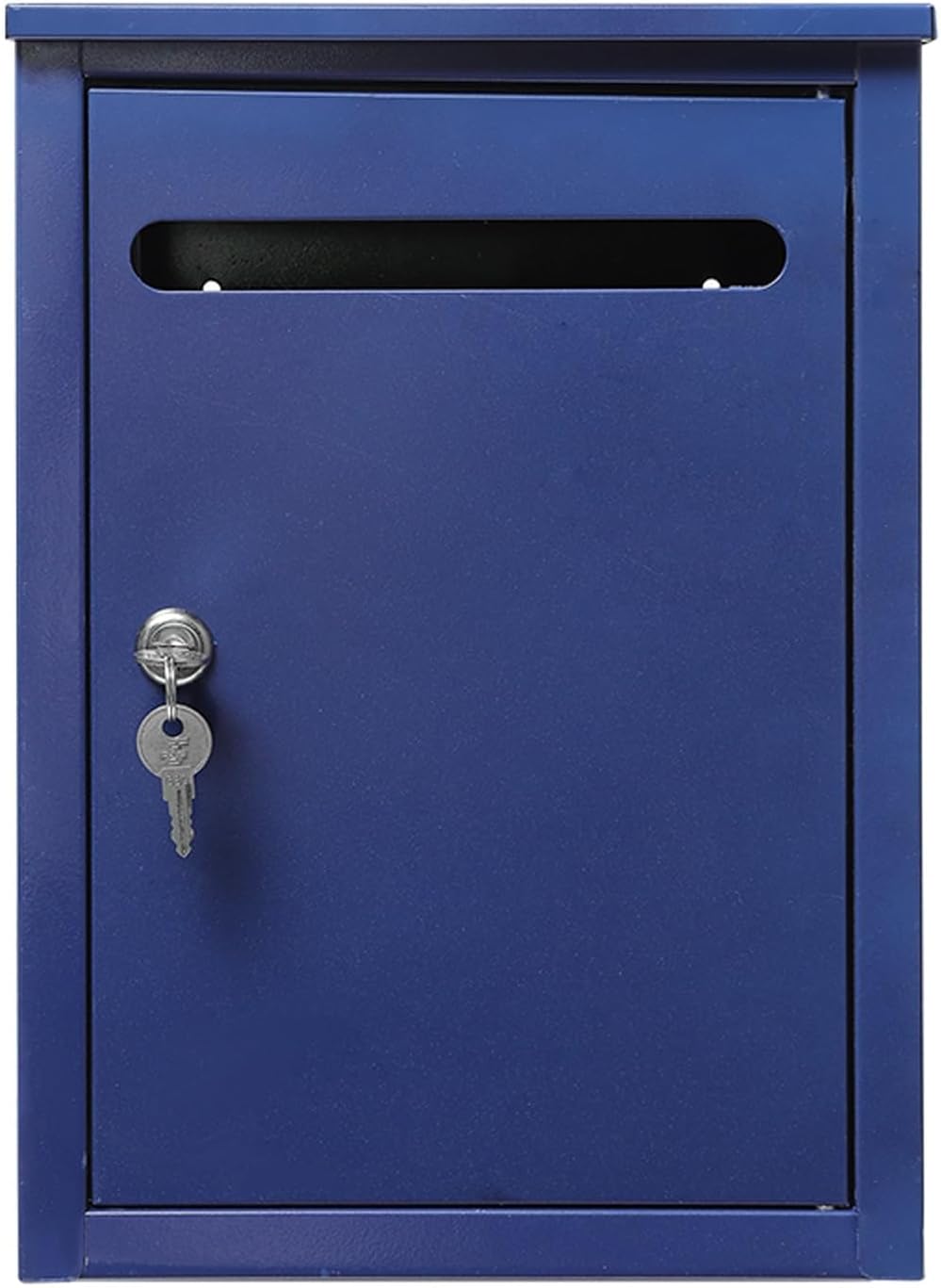 Security Mailboxes for Outside,Locking Wall Mount,Large Capacity Metal Postbox for Outdoor,10 x 4 x 14 Inches
