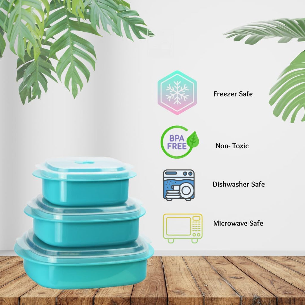 Reston Lloyd Nesting Microwave Containers, Adjustable Steam Vents, Airtight, Meal Prep, Durable BPA-Free Plastic- Freezer & Dishwasher Safe, Cookware & Food Storage, Anyday Cookware, Gray (Pack of 18)