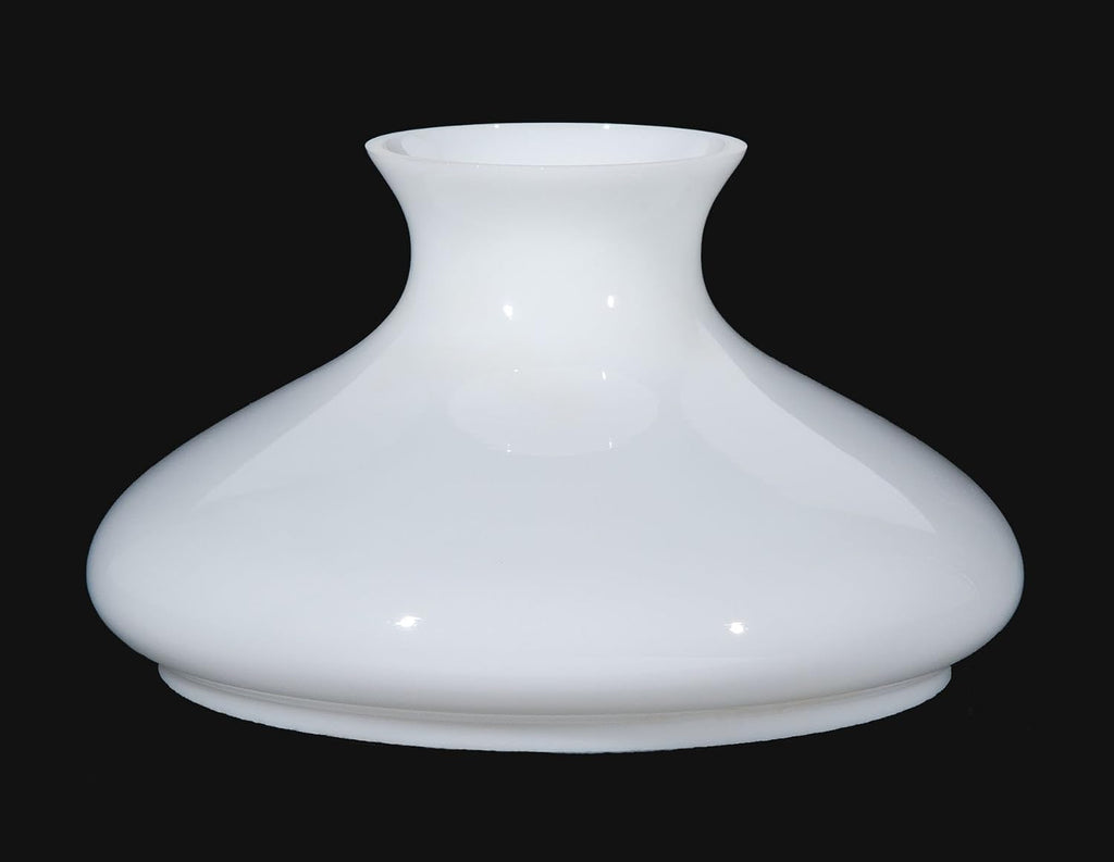 B&P Lamp® 10' Fitter Opal White Glass Tam-O-Shanter Style Student Lamp Shade with Plain Top