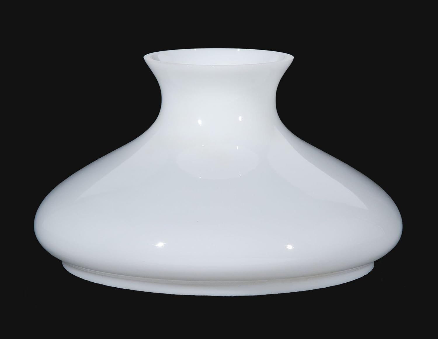 B&P Lamp® 10' Fitter Opal White Glass Tam-O-Shanter Style Student Lamp Shade with Plain Top