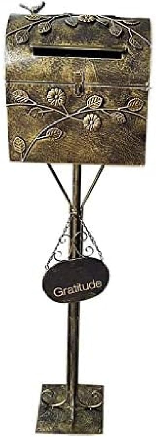 Standing Mailbox - Large Mailbox & Post System – Rust Resistant Mailbox – Includes Address Plaque, Mounting Hardware – Metal Mailbox - Bird Layer Design,Bronze