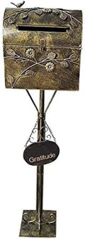 Standing Mailbox - Large Mailbox & Post System – Rust Resistant Mailbox – Includes Address Plaque, Mounting Hardware – Metal Mailbox - Bird Layer Design,Bronze