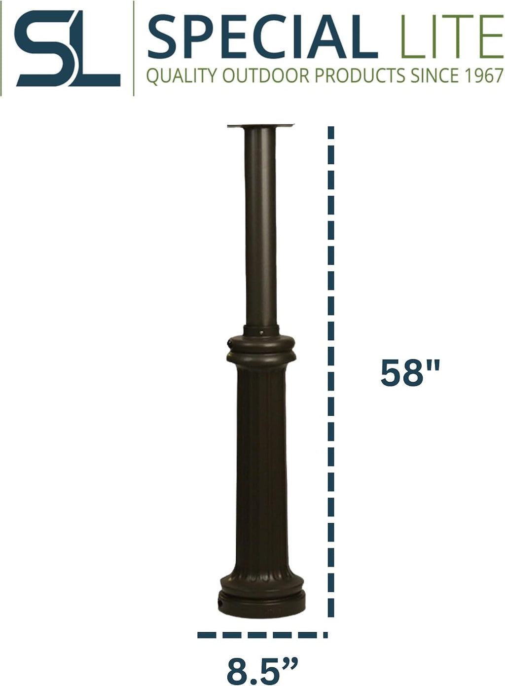 Special Lite Bradford Mailbox Post - Mocha Aluminum Post for Curbside Mailbox - SPK-590-MOC