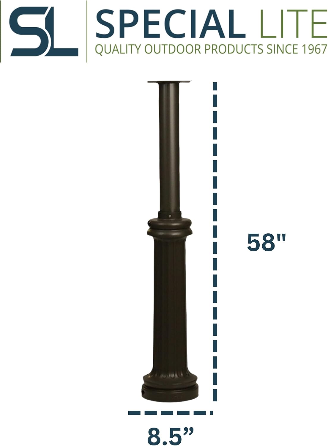 Special Lite Bradford Mailbox Post - Mocha Aluminum Post for Curbside Mailbox - SPK-590-MOC