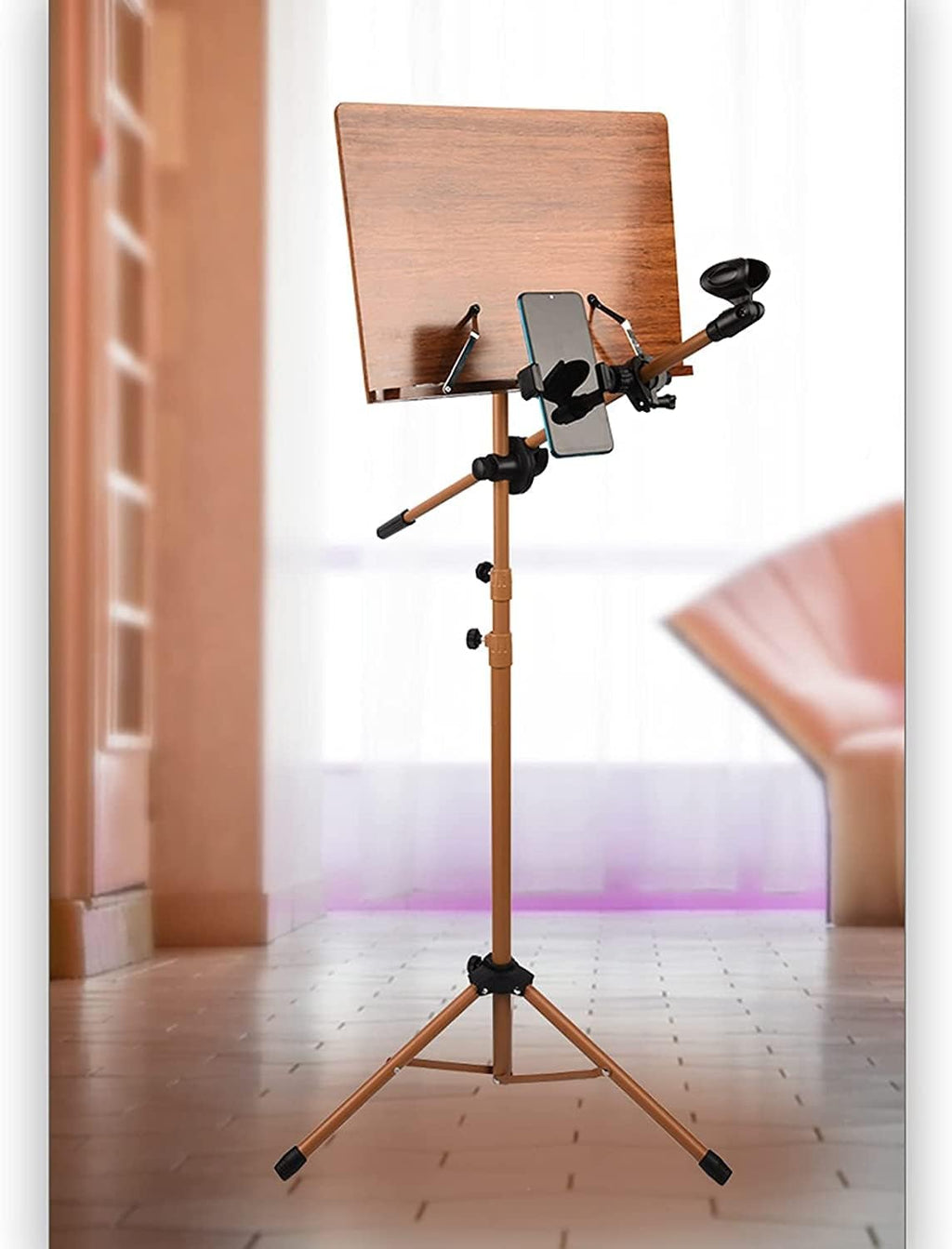 Music Stands Adjustable Height Music Holder Heavy Wooden Sheet Music Stands Violin Guitar Ukulele Sheet Music Book Holder，A