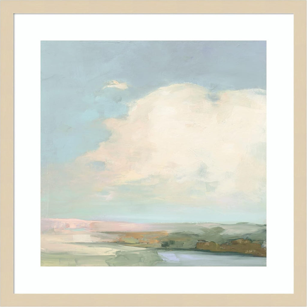 Amanti Art Framed Wall Art Print 21x21 Colorful Horizon II Blue by Julia Purinton, Abstract Wall Art, Modern Contemporary Decor, Medium Poster Painting Artwork for Living Room, Bedroom, Bathroom,