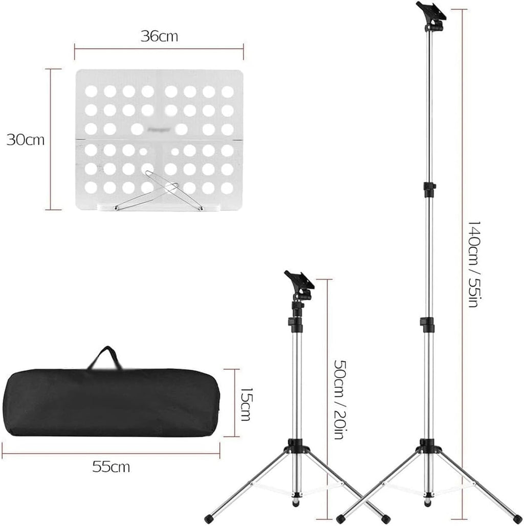 Portable Orchestral Music Stand with Lightweight, Sheet Music Stand Music Stands with Aluminum Alloy Adjustable Height, Music Holder for Violin Guitar Home Book