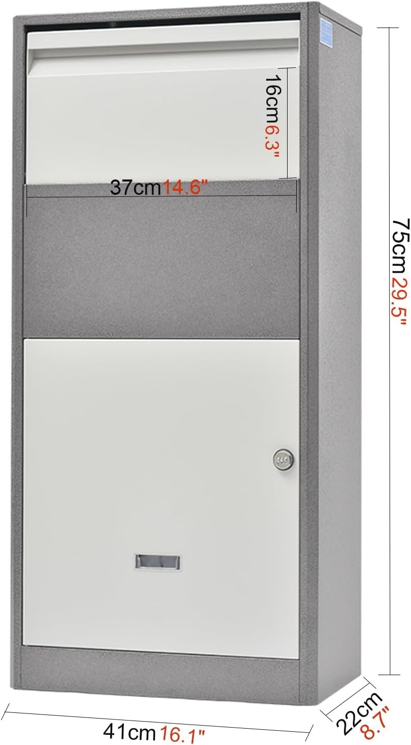 Metal Mailbox with Combination Lock Standing Outdoor MailBoxes Water Proof Home Mailboxes with Shockproof Foam Padding Inside