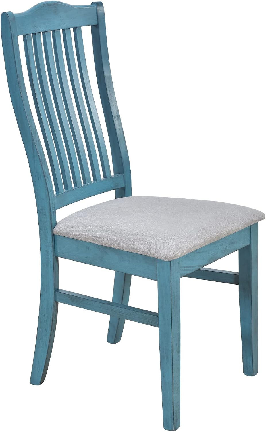 Compact 6-Piece Dining Table Set, Solid Wood Kitchen Dining Room Table Set with 4 Padded Ergonomic Chairs & Bench, 60'' Rectangular Table with Storage Drawer, Space-saving Design (Antique Blue-P)