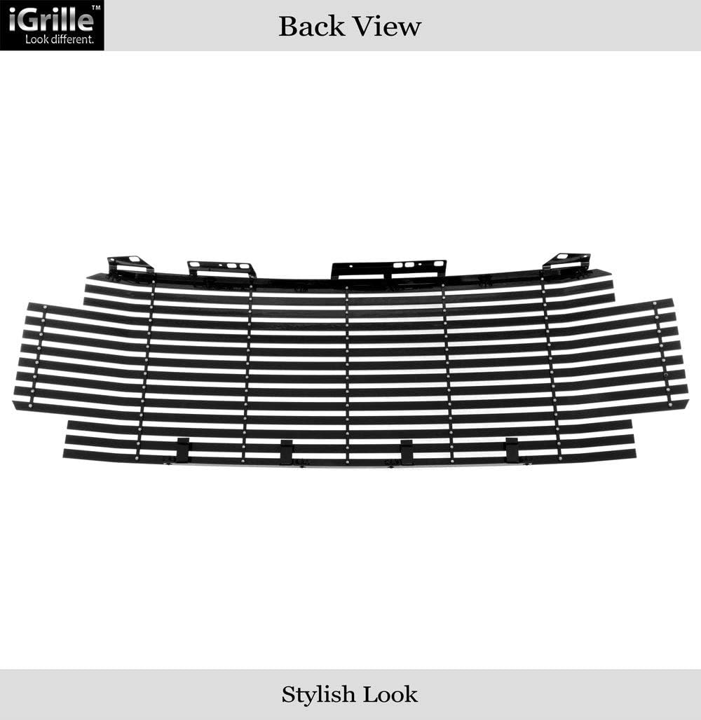 APS Premium Aluminum Black Rivet Studs Wide Billet Grille Grill Insert Compatible with Ford F250 F350 F450 F550 17 18 19 Main Upper N19-W36368F