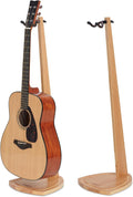 Dual Guitar Stand, 2 Pack Acoustic Stand for 2 Electric, Bass, Mandolin, Red Oak Wooden Double Guitar Floor Holder for Home Decor, Studio Display, Wood Instrument Floor Holder, Gifts for Men