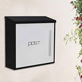 Red & Rust Post Box, Aged Vintage Inspired Shabby Chic Large Metal Mailbox, Wall Mounted Design (Color : D)