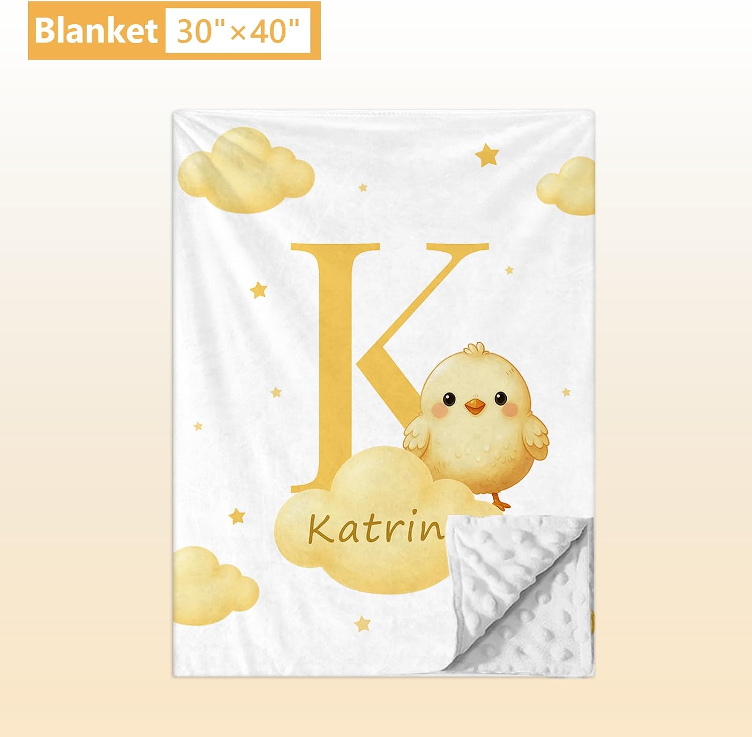Terwex Personalized Crib Bedding Set, 5 Pcs Custom Nursery Bedding Sets with Name, Infant Bedding Set for Baby Girl Boy, Yellow Chick Double Layer Baby Crib Set, Toddlers Babies Kids Customized Gifts