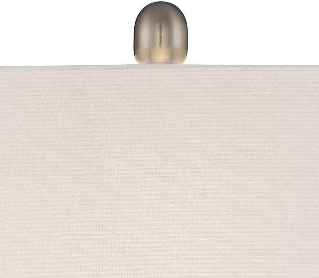 360 Lighting Roxie 31' Tall Large Modern End Table Lamps Set of 2 with Smart Sockets Brushed Nickel Finish Sculptural Metal Living Room Bedroom Bedside Nightstand House Office Off-White Shade