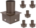 6 Inch Square Pole Tenon Adapter, Steel Post Bracket Inner Fit Convert to Round 2-3/8' Slip Fitter Vertical Tenon for Outdoor Parking Lot LED Shoebox Light Bronze 6 Pack