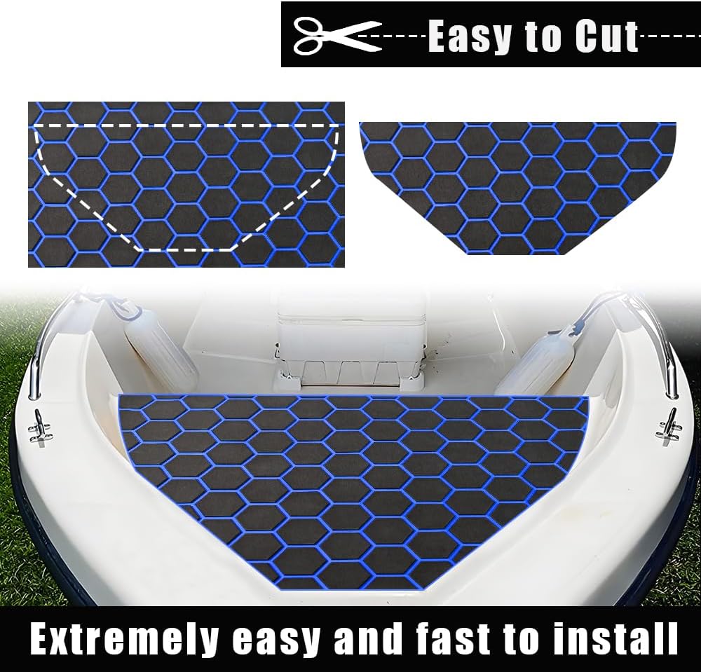 43.31' /37.7' New Hexagon EVA Self-Adhesive Boat Flooring and Decorative Fish for Yacht Pool Boat Flooring Sheet Thick Non-Skid mat