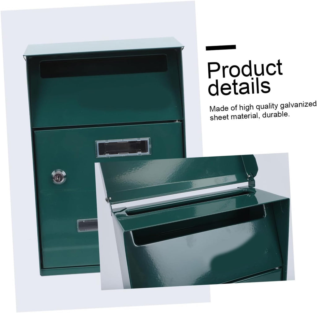 NUOBESTY 2pcs Simple Wall Mounted Mailbox with Lock Decorative Metal Letter Box Stylish Hanging Post Box for Home Office Easy to Install Versatile Use