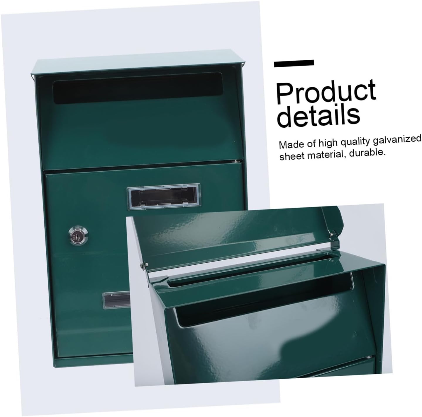 NUOBESTY 2pcs Simple Wall Mounted Mailbox with Lock Decorative Metal Letter Box Stylish Hanging Post Box for Home Office Easy to Install Versatile Use