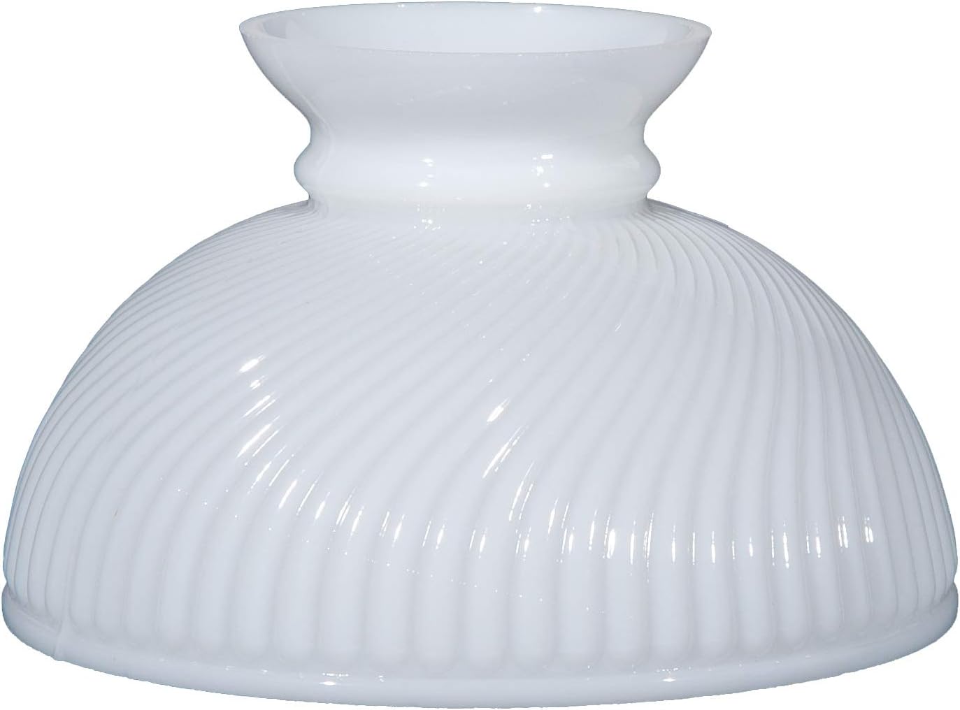 B&P Lamp® 10' Opal White Swirl Ribbed Student Lamp Shade with Plain Top
