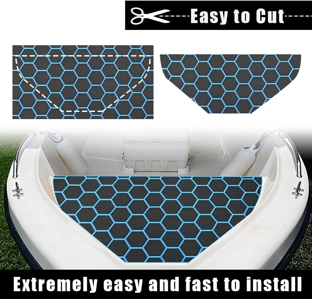 43.31' /37.7' New Hexagon EVA Self-Adhesive Boat Flooring and Decorative Fish for Yacht Pool Boat Flooring Sheet Thick Non-Skid mat