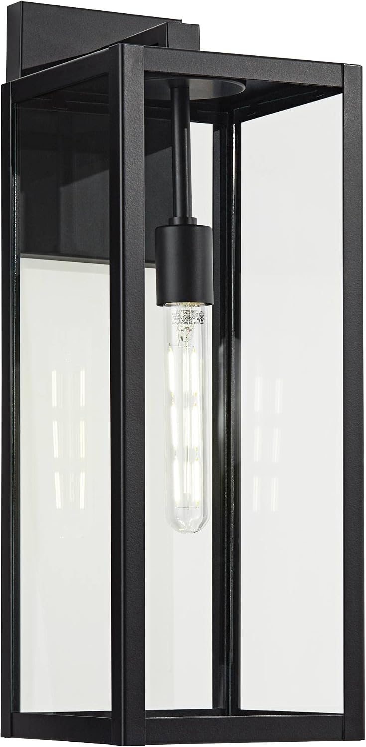 John Timberland Titan Modern Industrial Outdoor Wall Light Fixture Mystic Black Metal 20' Clear Glass Damp Rated for Exterior House Porch Patio Outside Deck Garage Yard Front Door Garden Home