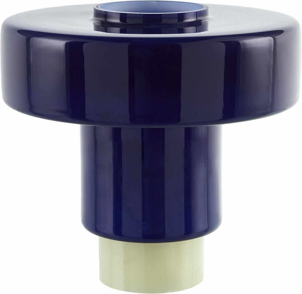 BoutiqueRugs Lauenhagen Contemporary Geometric Glass Bedside Table Lamp for Bedroom Nightstand - Modern End Side Lighting for Living Room - Navy - 7' H