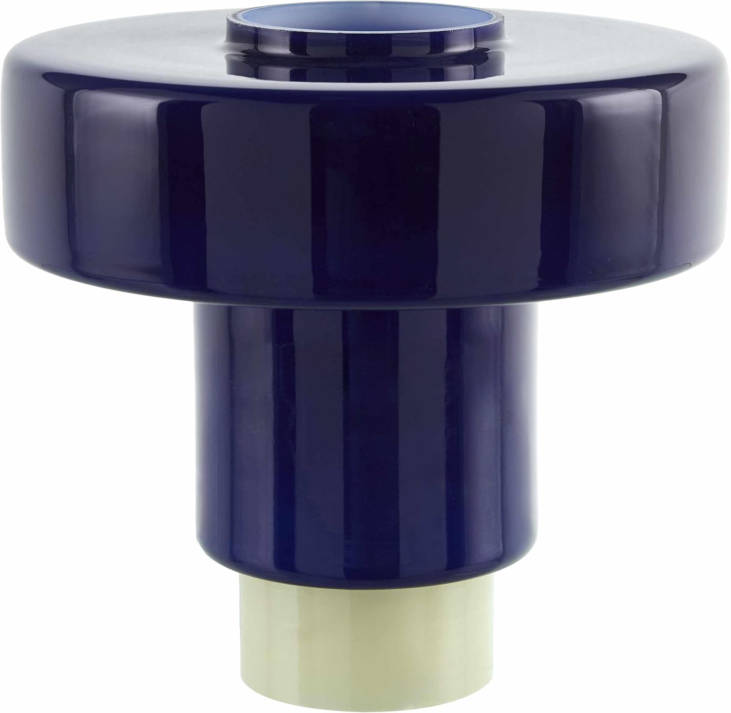 BoutiqueRugs Lauenhagen Contemporary Geometric Glass Bedside Table Lamp for Bedroom Nightstand - Modern End Side Lighting for Living Room - Navy - 7' H